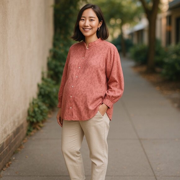 Hatch The Sienna Top Pink Floral Cotton Maternity Blouse Size L (3) - Picture 1 of 13